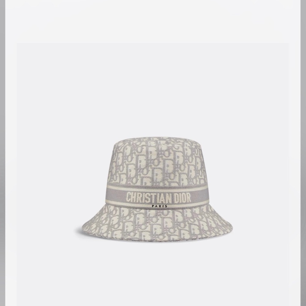 🔥 CHRISTIAN DIOR OBLIQUE BUCKET HAT SIZE 59 LIGHT GRAY w/COA - Picture 11 of 14